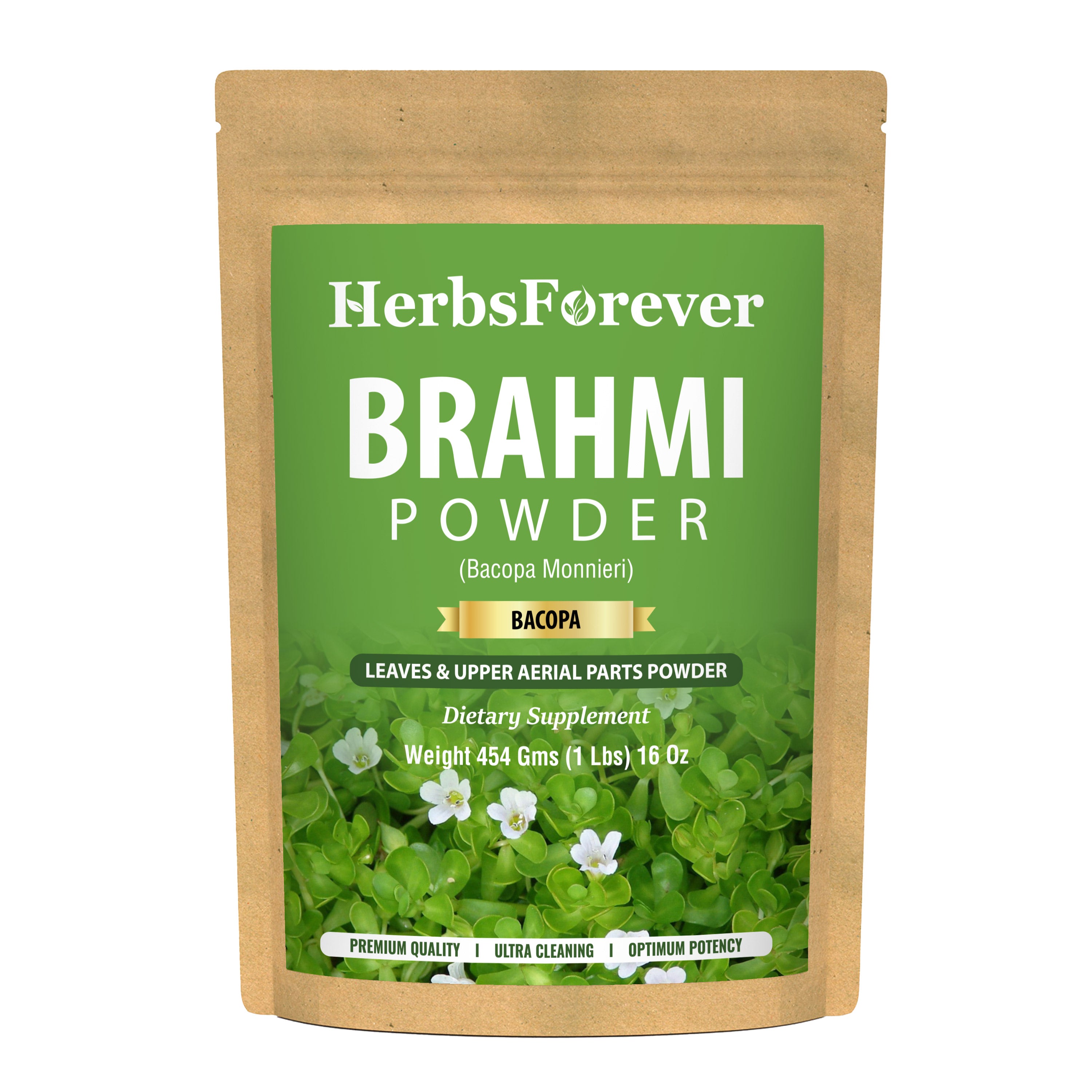 Herbsforever Brahmi Powder – Bacopa Monnieri – Supports Focus I Concentration I Alertness – Non GMO, Organic, Vegan – 230 GMS