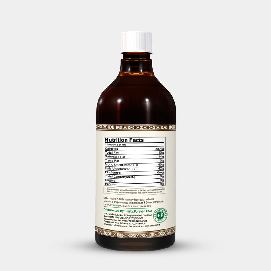 Sesame Oil - (Sesamum Indicum) - Cold pressed and double filtered in Muslin Cloth - 16 oz (473.16 Ml)