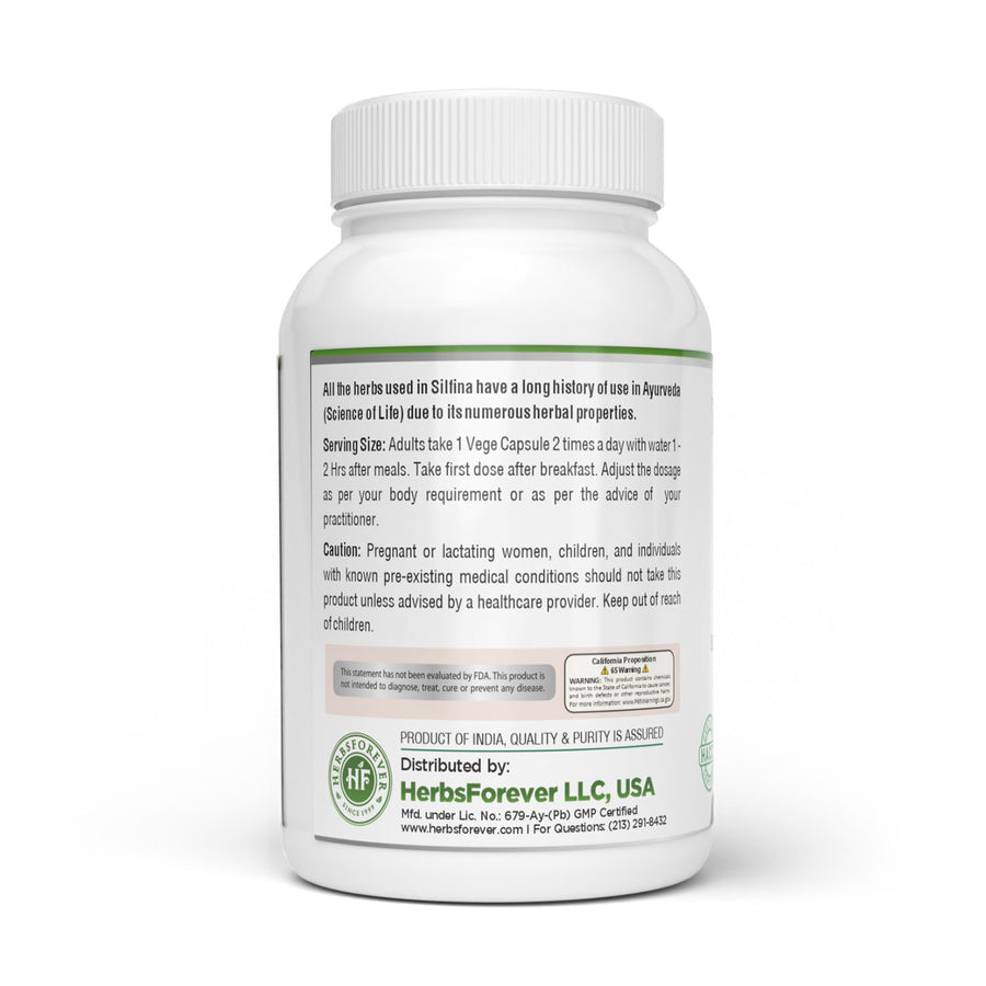 Silfina MTL Detox Capsules - Ayurvedic Herbal Supplement (90 Vege Capsules – 800 Mg Each)