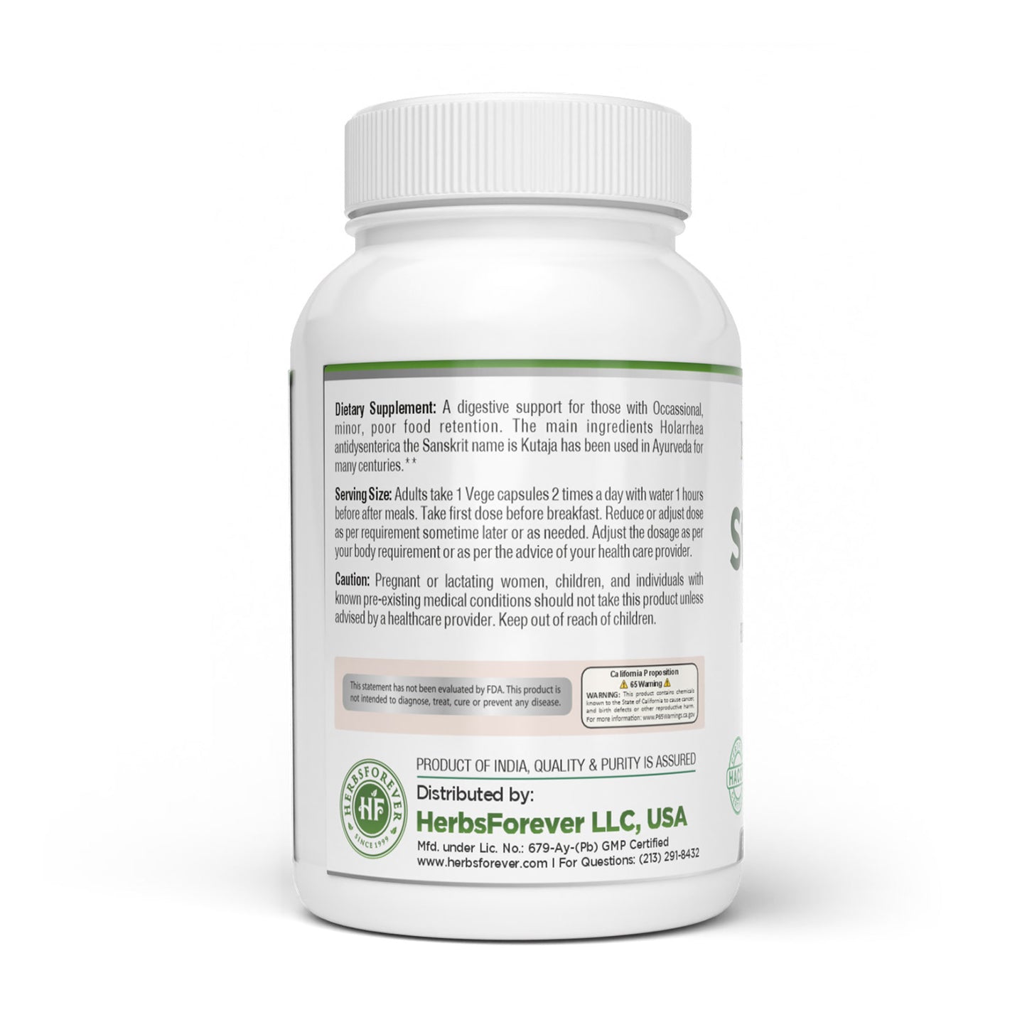 Stomach D Capsules - Ayurvedic Herbal Supplement (90 Vege Capsules – 800 Mg Each)