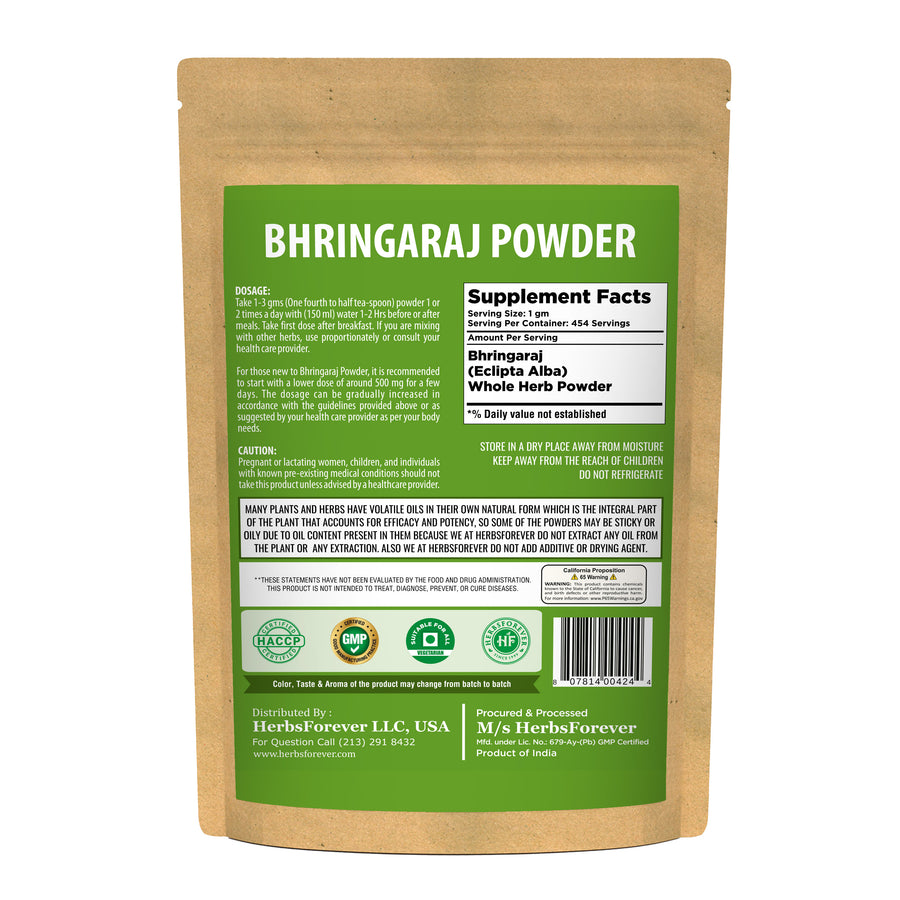 Bhringaraj Powder (Eclipta Alba) – Non GMO – Vegan – (454 Gms – 1LBS)