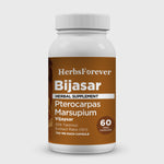 Bijasar Capsules - Pterocarpus Marsupium - 10% Tannins - Extract Ratio 10:1 - 60 Vege Capsules - 750 mg each