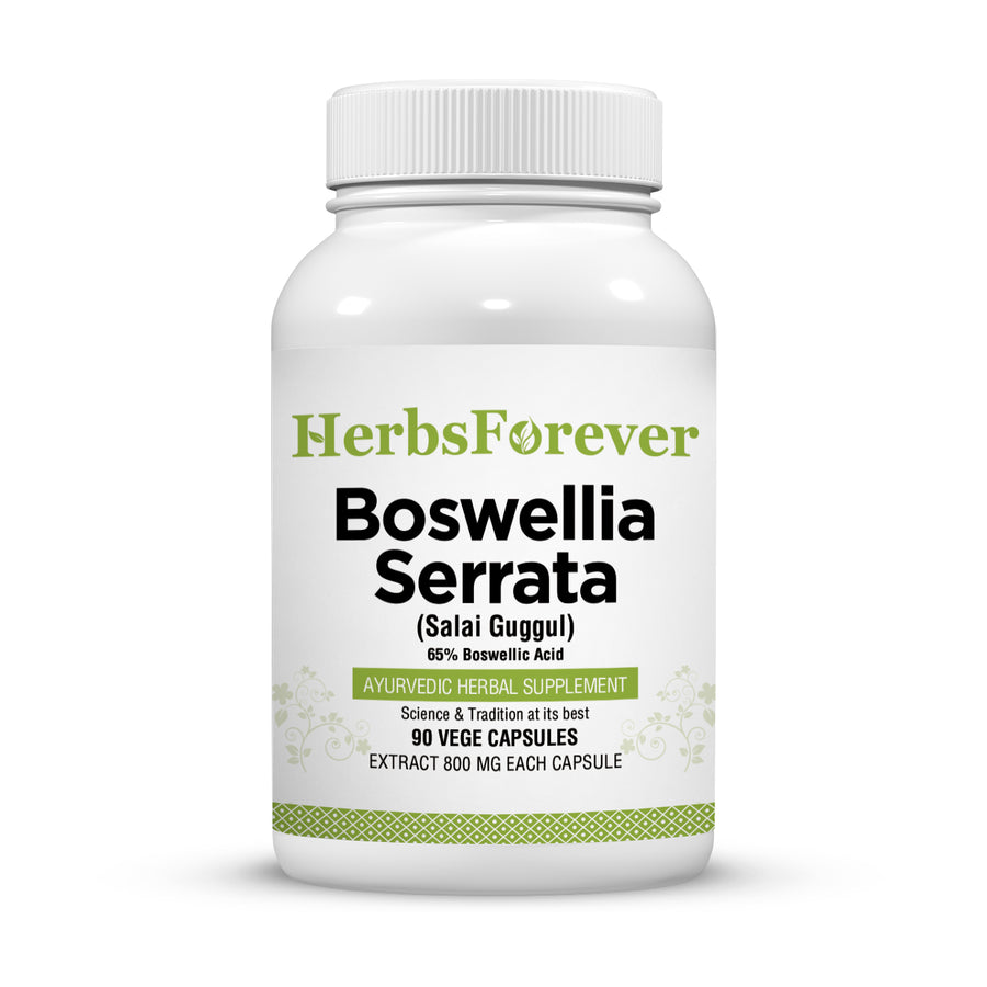 Boswellia Serrata (Salai Guggul) - 65% Boswellic Acid - 90 Vege Capsules - 800 mg each