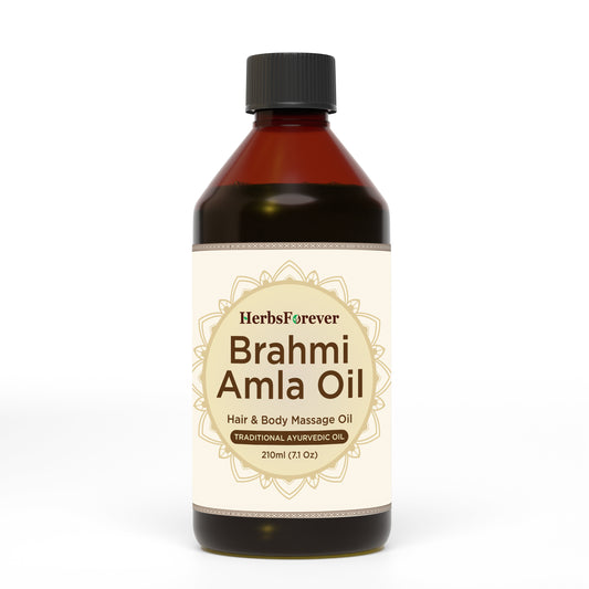 Brahmi Amla Oil - Processed with Sesame Oil - Cold pressed and double filtered in Muslin cloth - 210 ml