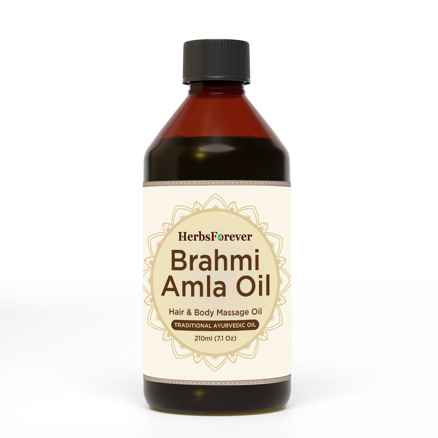 Brahmi Amla Oil - Processed with Sesame Oil - Cold pressed and double filtered in Muslin cloth - 210 ml