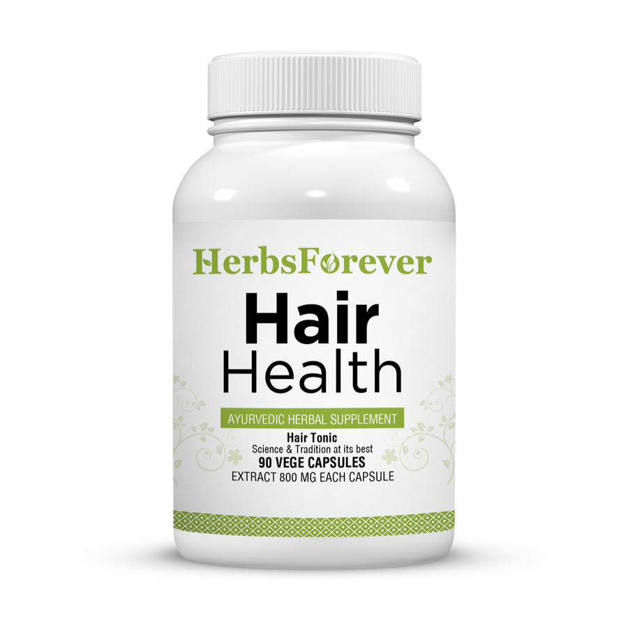 Hair Health Capsules - Ayurvedic Herbal Supplement – 90 Vege Capsules – 800 Mg Each