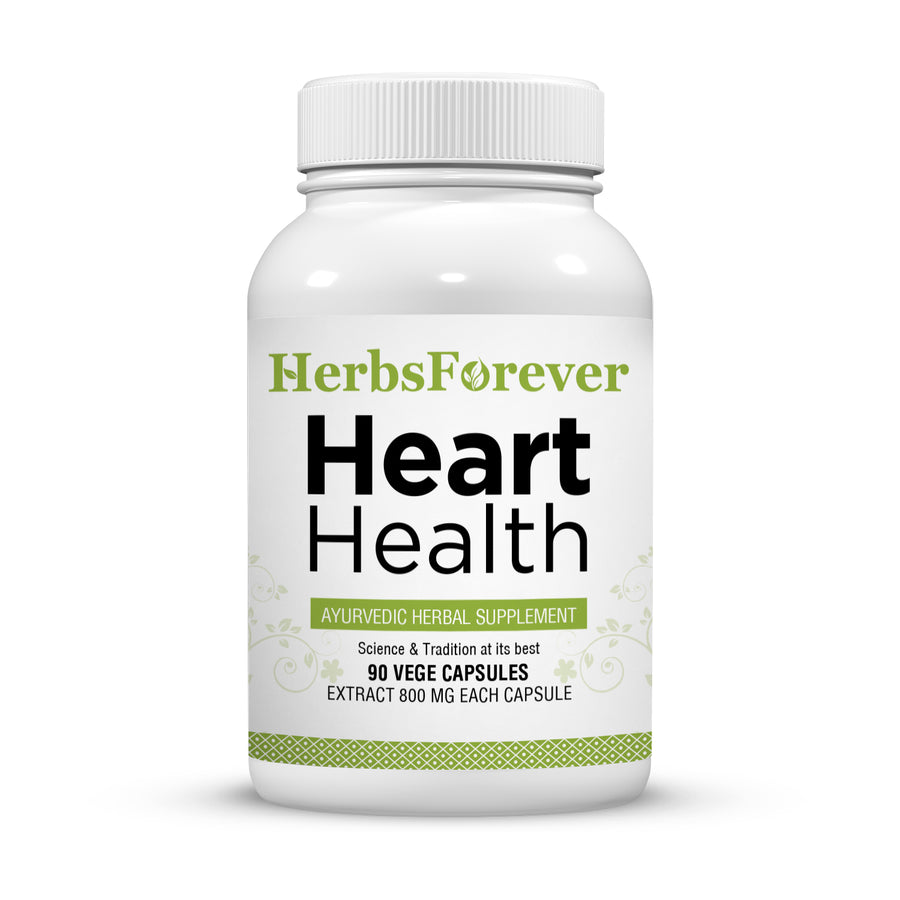 Heart Health Capsules - Ayurvedic Herbal Supplement – 90 Vege Capsules – 800 Mg Each