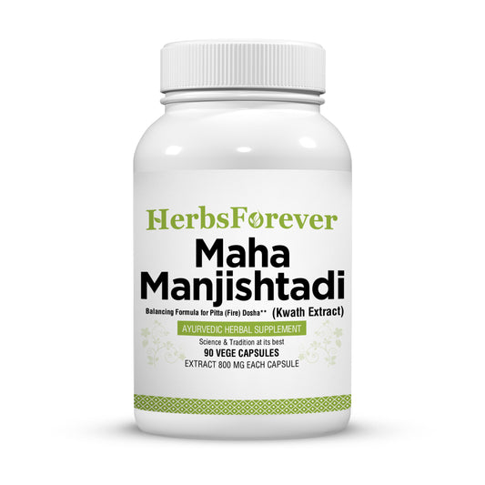 Maha Manjishtadi Kwath - Ayurvedic Herbal Supplement - 90 Vege Capsules - 800 Mg Each