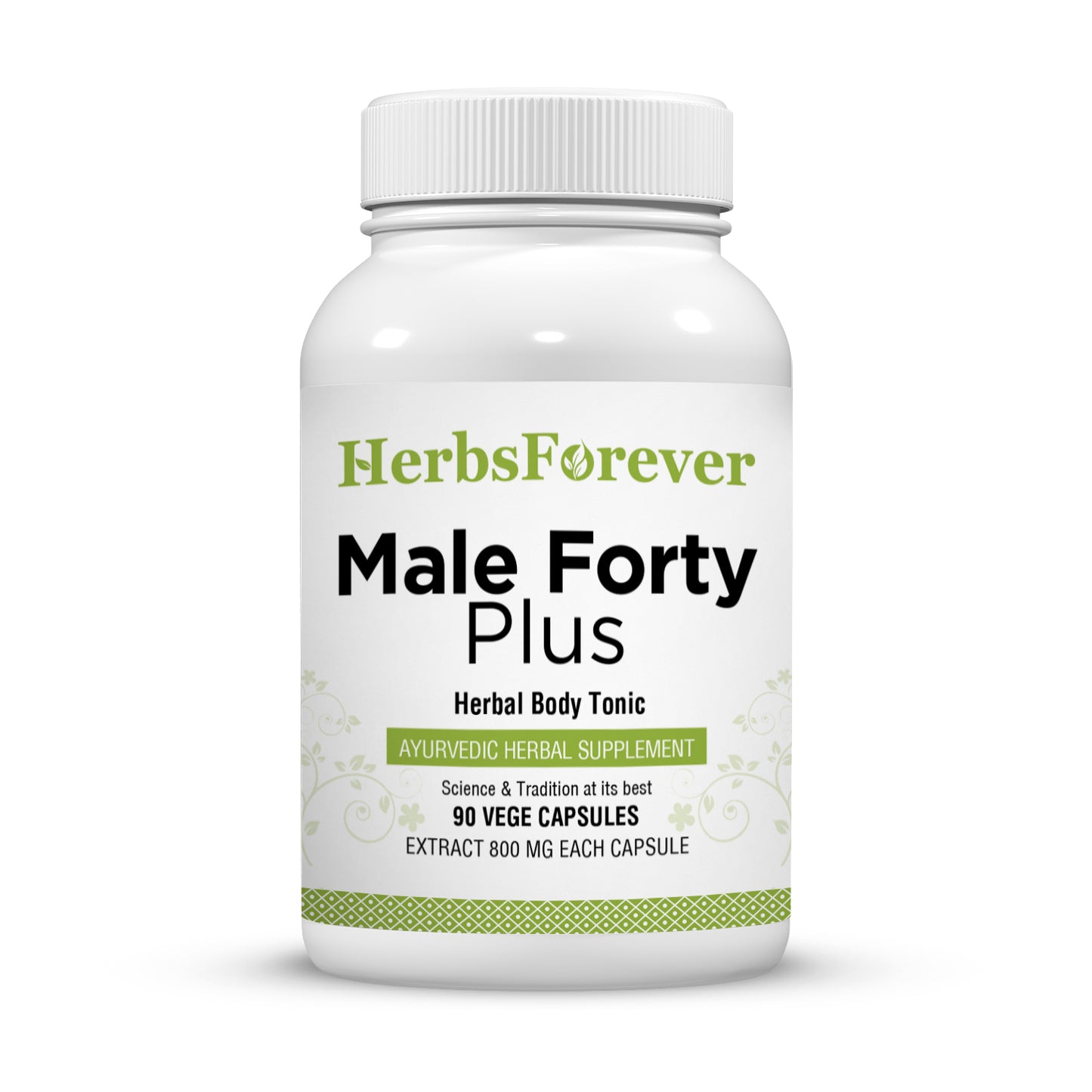 Male Forty Plus Capsules - Ayurvedic Herbal Supplement – 90 Vege Capsules – 800 Mg Each