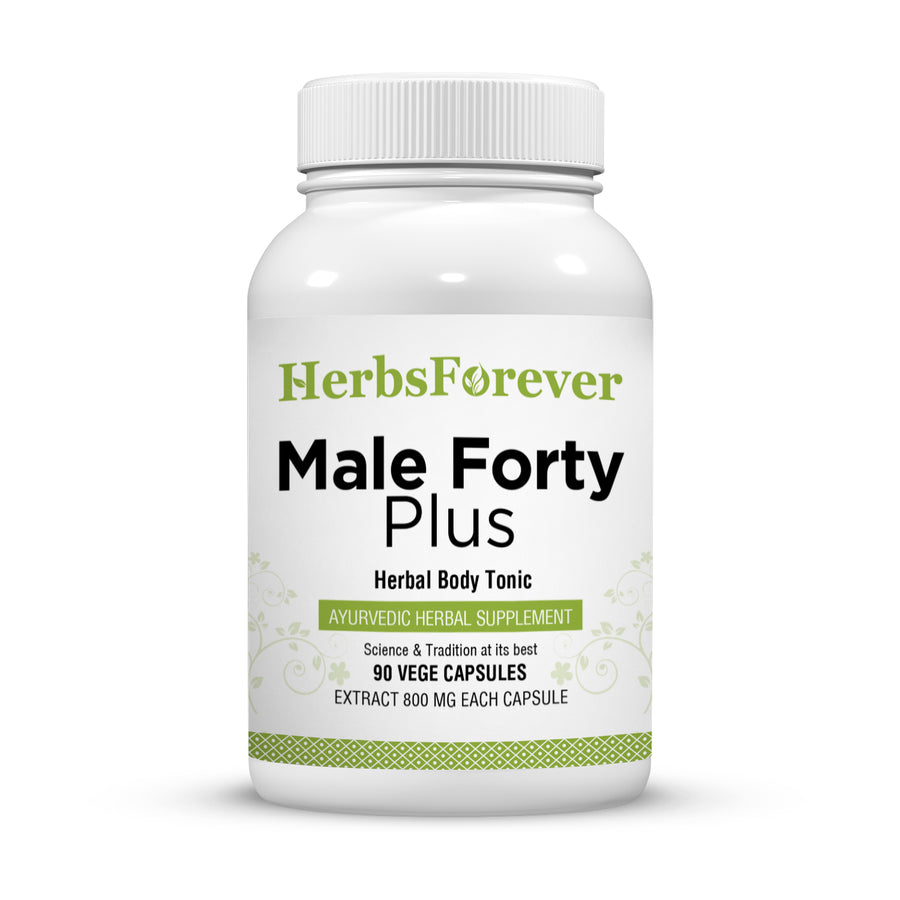 Male Forty Plus Capsules - Ayurvedic Herbal Supplement – 90 Vege Capsules – 800 Mg Each
