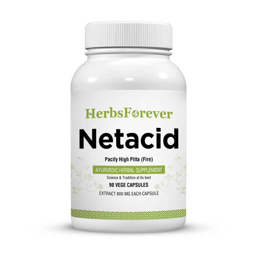 Netacid Capsules - Ayurvedic Herbal Supplement – 90 Vege Capsules – 800 Mg Each