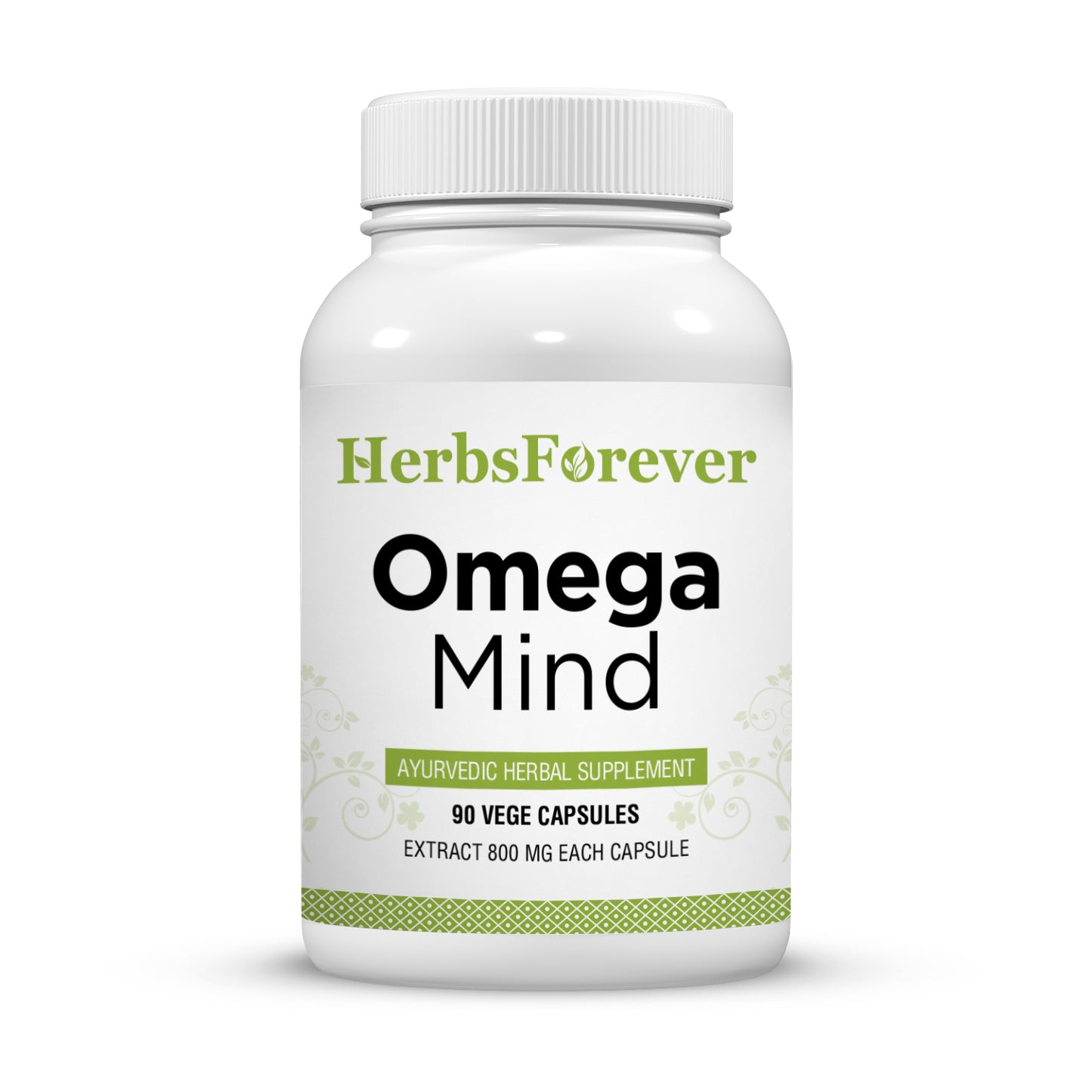 Omega Mind Capsules - Ayurvedic Herbal Supplement – 90 Vege Capsules – 800 Mg Each