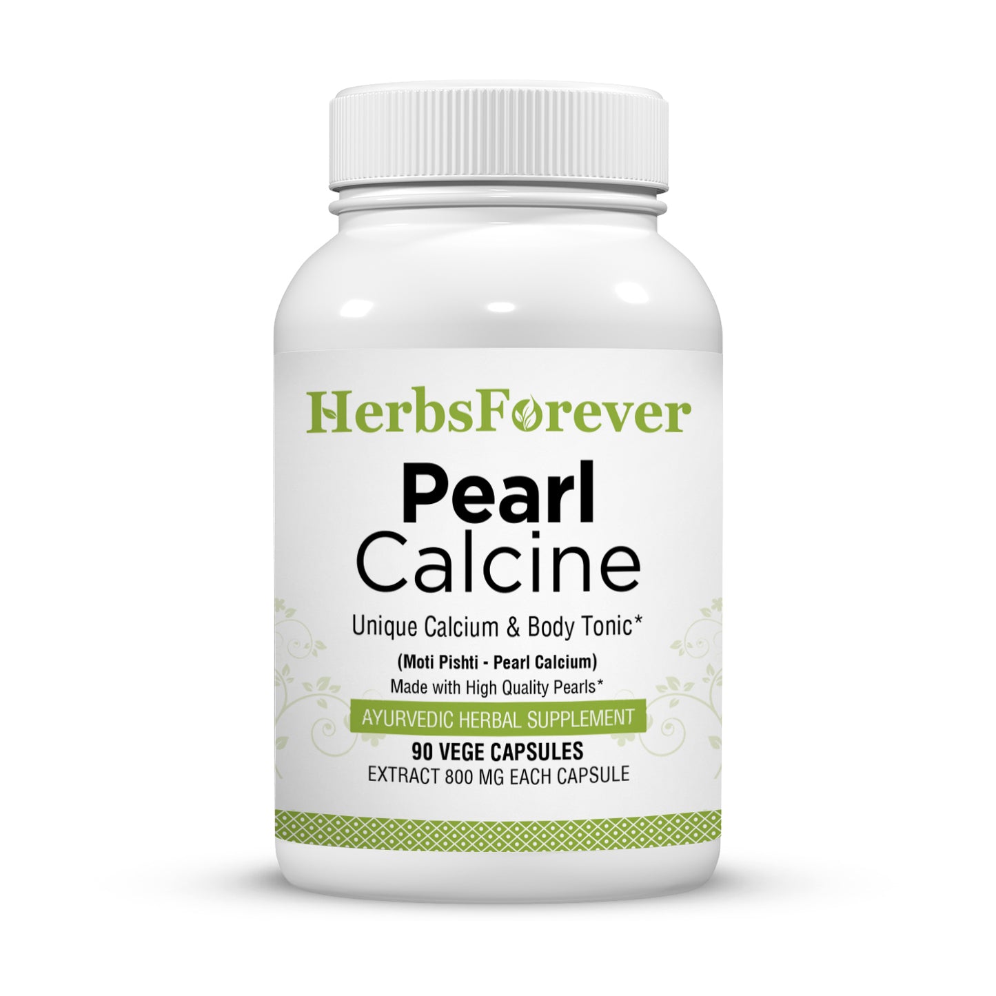 Pearl Calcine Capsules - Ayurvedic Herbal Supplement (90 Vege Capsules – 800 Mg Each)