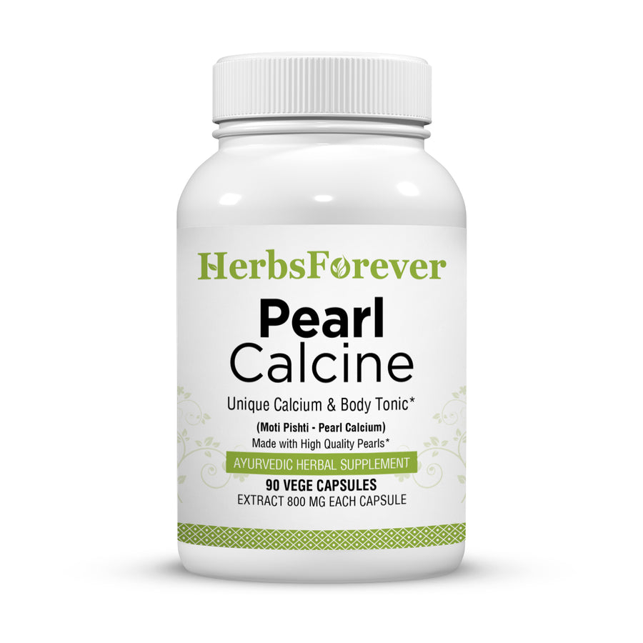 Pearl Calcine Capsules - Ayurvedic Herbal Supplement (90 Vege Capsules – 800 Mg Each)