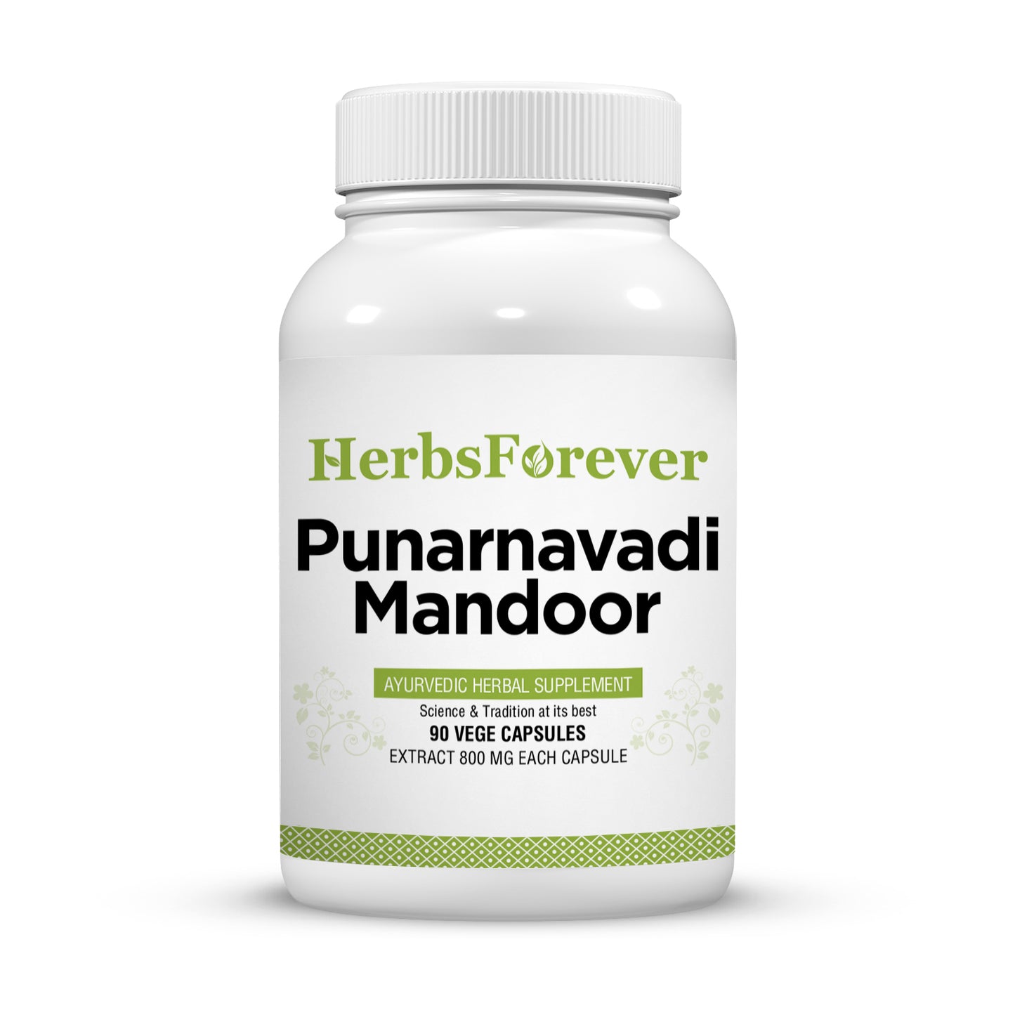 Punarnavadi Mandoor - Ayurvedic Herbal Supplement - 90 Vege Capsules - 800 Mg Each