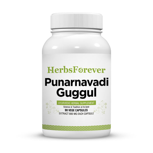 Punarnavadi Guggulu - Ayurvedic Herbal Supplement - 90 Vege Capsules - 800 Mg Each