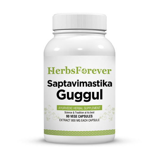 Saptavimastika Guggulu - Ayurvedic Herbal Supplement - 90 Vege Capsules - 800 Mg Each