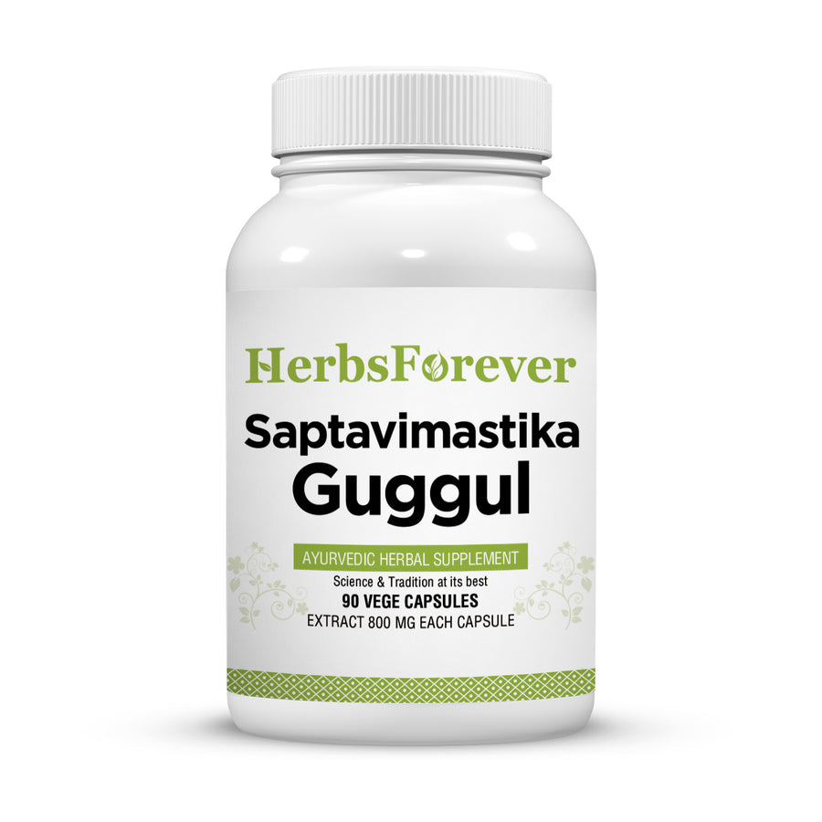 Saptavimastika Guggulu - Ayurvedic Herbal Supplement - 90 Vege Capsules - 800 Mg Each