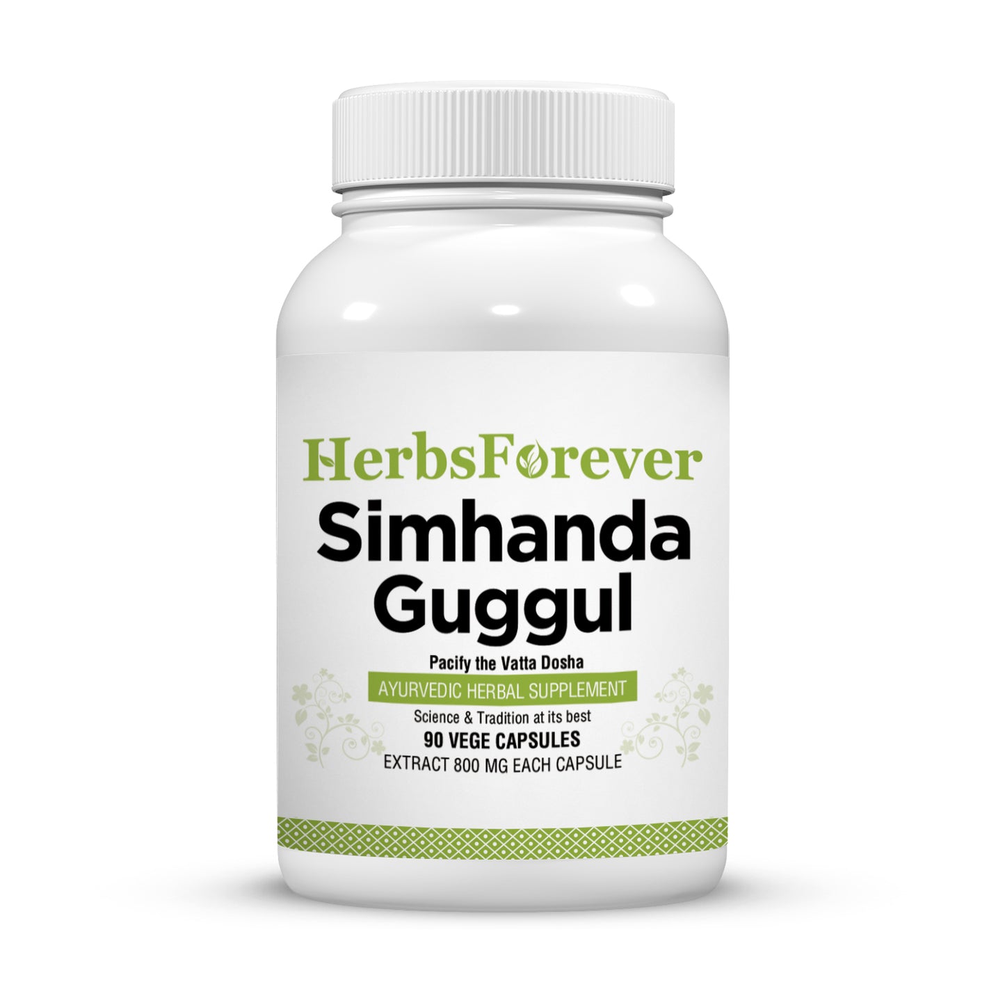 Simhanada Guggulu - Ayurvedic Herbal Supplement - 90 Vege Capsules - 800 Mg Each