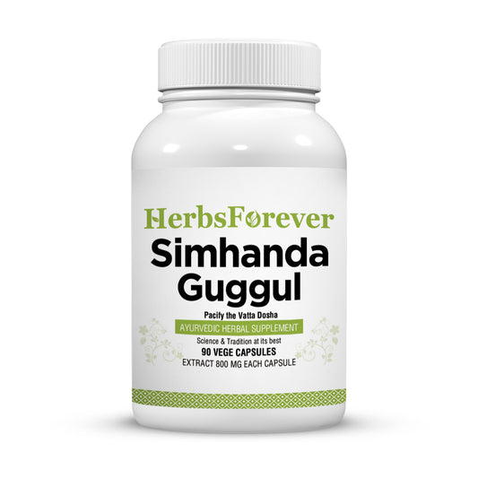 Simhanada Guggulu - Ayurvedic Herbal Supplement - 90 Vege Capsules - 800 Mg Each