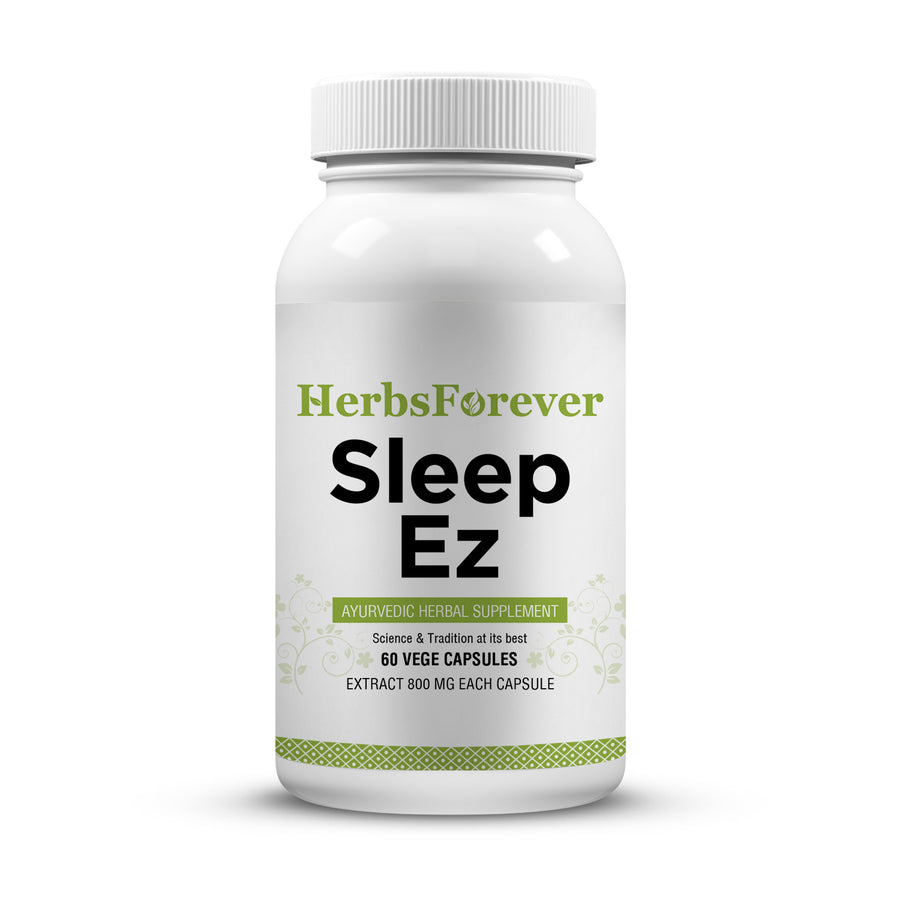 Sleep Ez Capsules - Ayurvedic Herbal Supplement (60 Vege Capsules – 800 Mg Each)