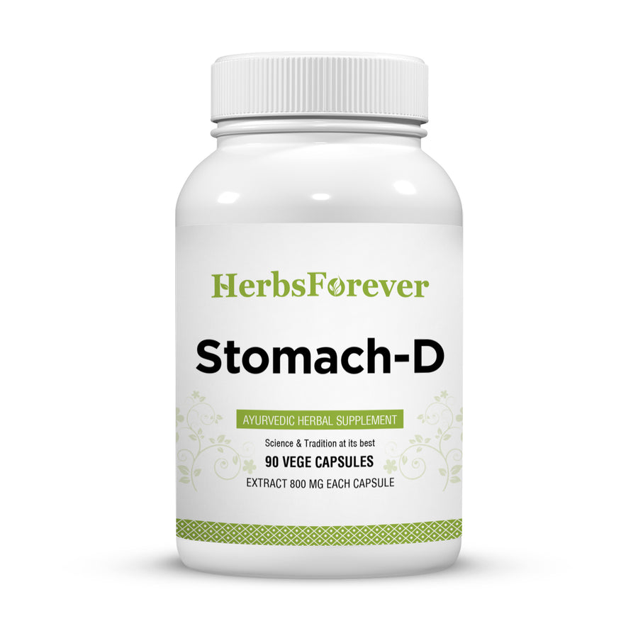 Stomach D Capsules - Ayurvedic Herbal Supplement (90 Vege Capsules – 800 Mg Each)