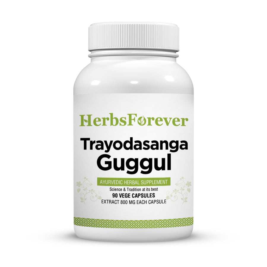 Trayodasanga Guggulu - Ayurvedic Herbal Supplement - 90 Vege Capsules - 800 Mg Each
