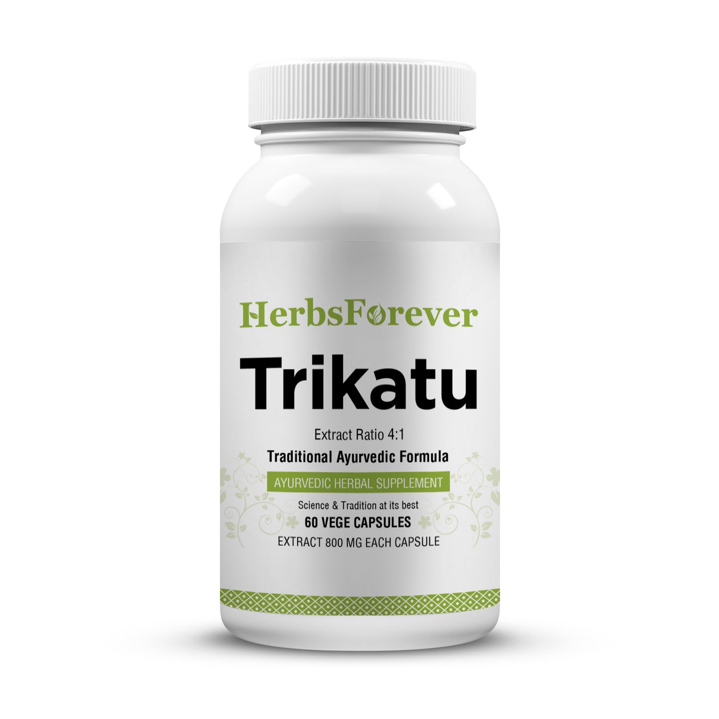 Trikatu Capsules - Ayurvedic Herbal Supplement – 60 Vege Capsules – 800 Mg Each