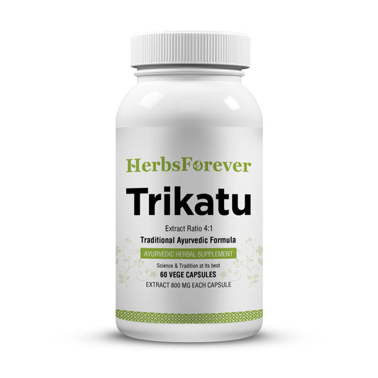 Trikatu Capsules - Ayurvedic Herbal Supplement – 60 Vege Capsules – 800 Mg Each