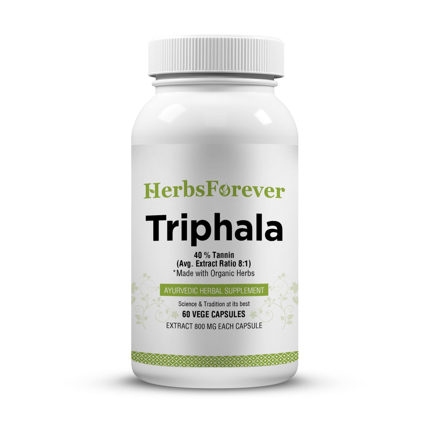 Triphala Capsules - Ayurvedic Herbal Supplement – 60 Vege Capsules – 800 Mg Each