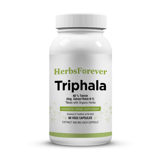 Triphala Capsules - Ayurvedic Herbal Supplement – 60 Vege Capsules – 800 Mg Each
