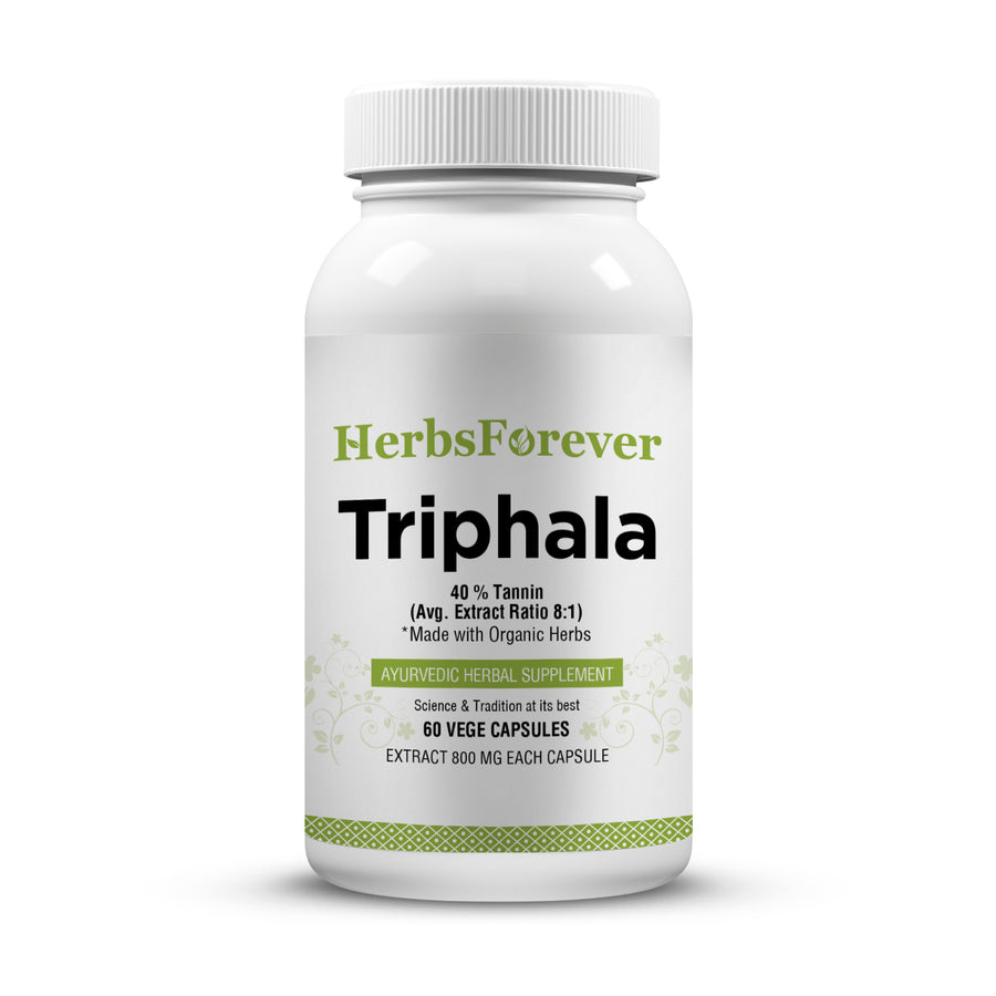 Triphala Capsules - Ayurvedic Herbal Supplement – 60 Vege Capsules – 800 Mg Each