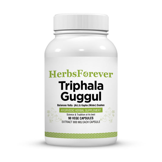 Triphala Guggulu - Ayurvedic Herbal Supplement - 90 Vege Capsules - 800 Mg Each