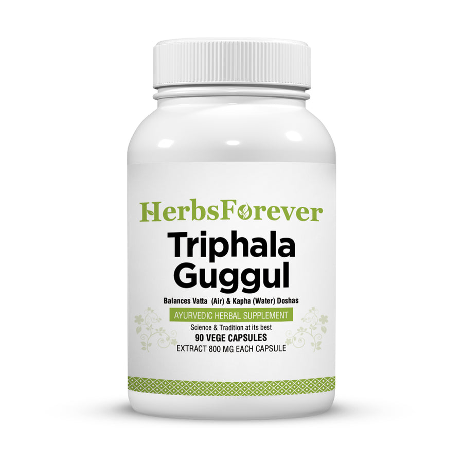 Triphala Guggulu - Ayurvedic Herbal Supplement - 90 Vege Capsules - 800 Mg Each