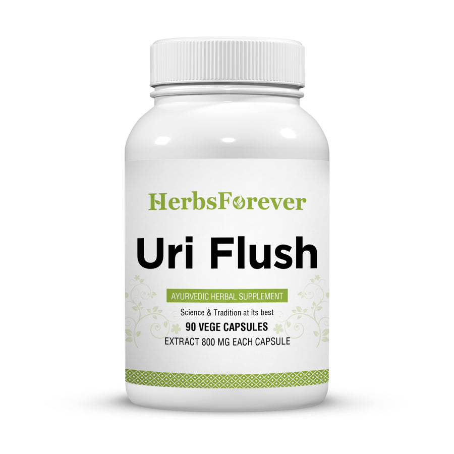 Uri Flush Capsules - Ayurvedic Herbal Supplement – 90 Vege Capsules – 800 Mg Each