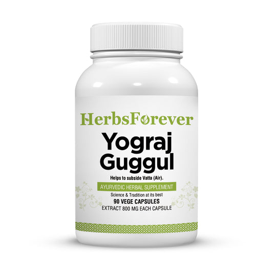Yograj Guggulu - Ayurvedic Herbal Supplement - 90 Vege Capsules - 800 Mg Each