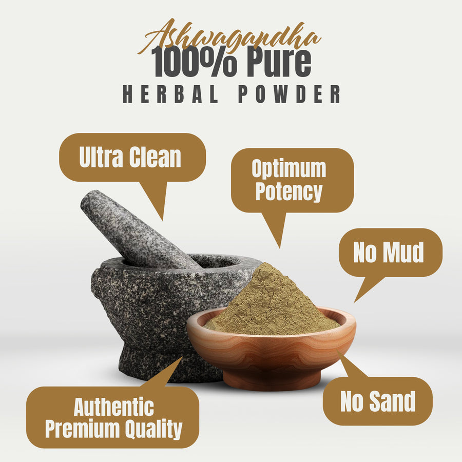 Ashwagandha Powder (Withania Somnifera) – Non GMO – Vegan – (454 Gms – 1LBS)
