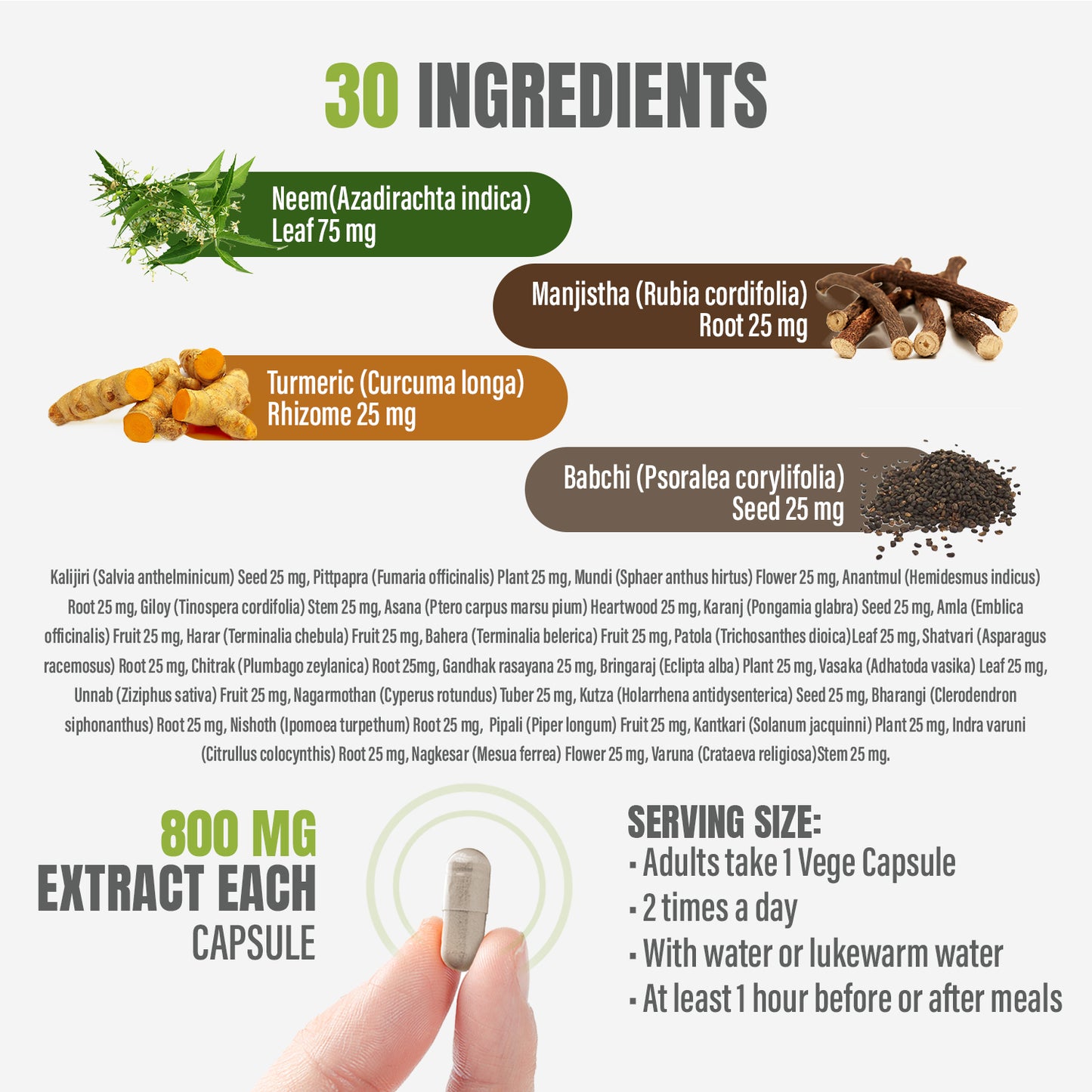 Blood Cleaner - Ayurvedic Herbal Supplement – 90 Vege Capsules – 800 Mg Each