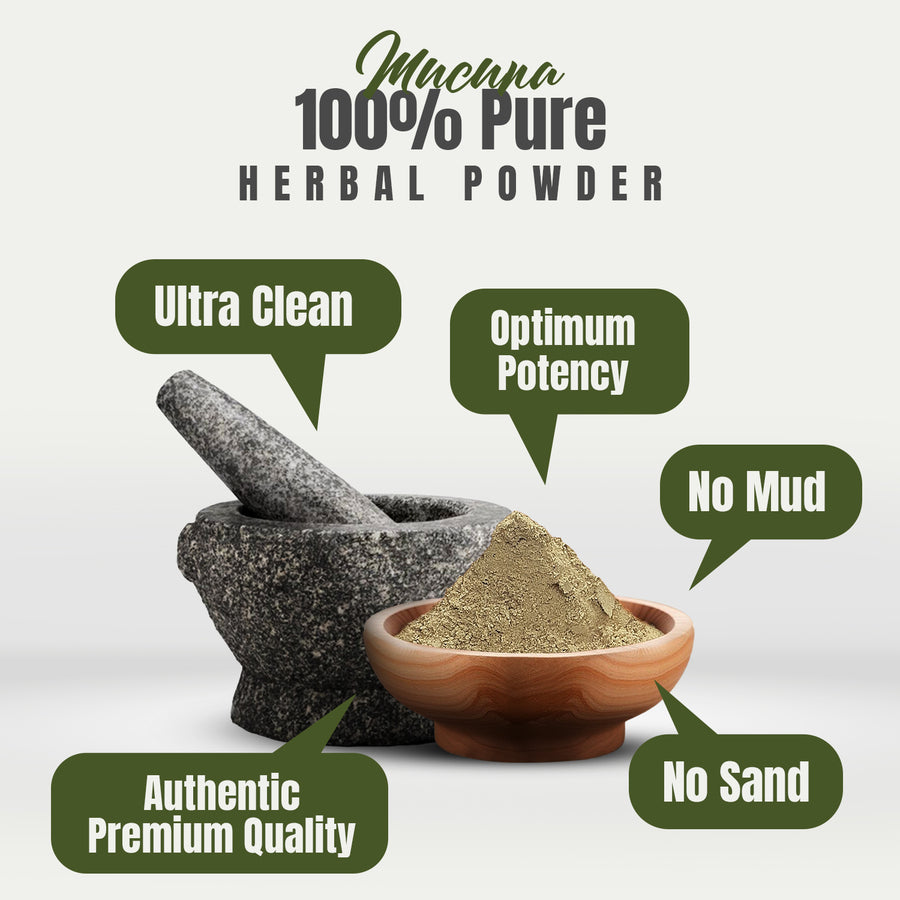Mucuna Powder (Mucuna Pruriens) - Non GMO - Vegan - (230 Gms - ½ LBS )