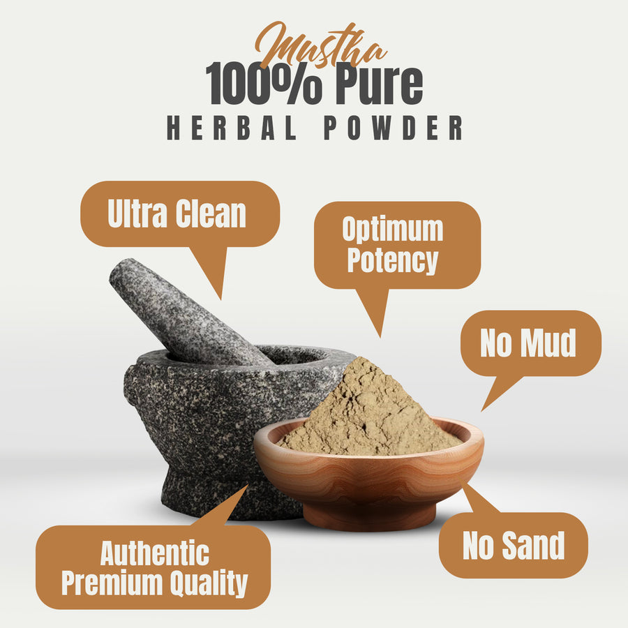 Mustha Powder (Cyperus Rotundus) - Non GMO - Vegan - (454 Gms - 1LBS)