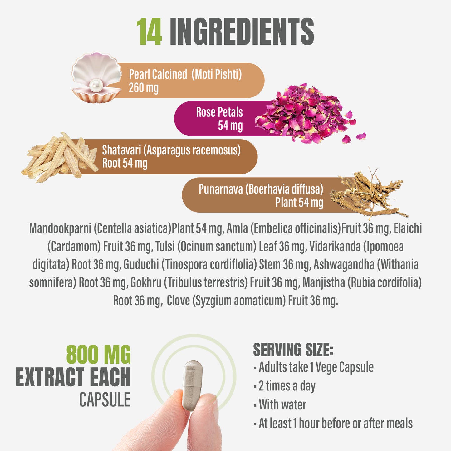 Pearl Calcine Capsules - Ayurvedic Herbal Supplement (90 Vege Capsules – 800 Mg Each)