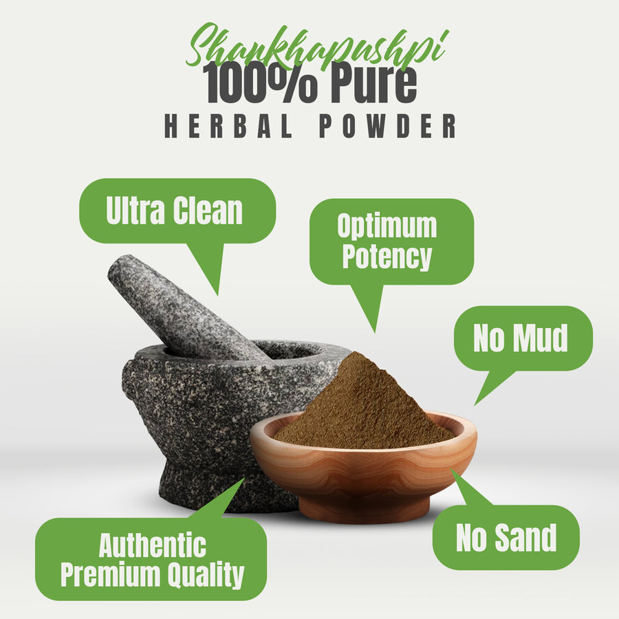 Shankhapushpi Powder (Convolvulus Pluricaulis) – Non GMO – Vegan – (454 Gms – 1LBS)