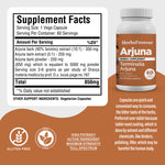 Arjuna Capsules - Terminalia Arjuna - 40% Tannins - Extract Ratio 10:1 - 60 Vege Capsules - 850 mg each