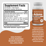 Arjuna Capsules - Terminalia Arjuna - 40% Tannins - Extract Ratio 10:1 - 60 Vege Capsules - 850 mg each