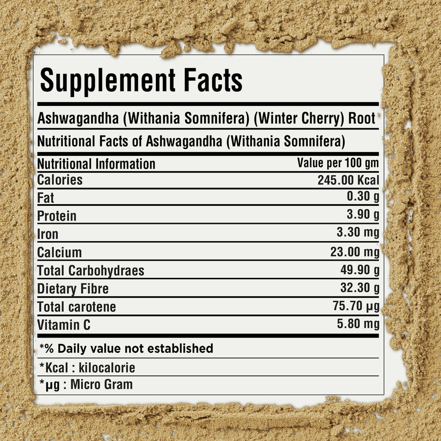 Ashwagandha Powder (Withania Somnifera) – Non GMO – Vegan – (454 Gms – 1LBS)