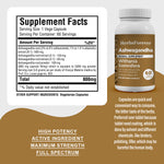 Ashwagandha Capsules – Withania Somnifera - 2% TO 5% Withanoloids, 1% To 1.5 % Alkaloids - Extract Ratio 8:1 -  60 Vege Capsules - 800 mg each