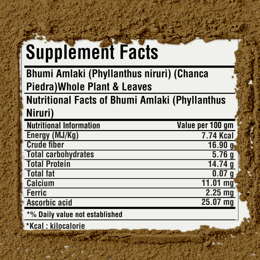 Bhumi Amlaki Powder (Phyllanthus Niruri) – Non GMO – Vegan – (454 Gms – 1LBS)