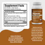 Bijasar Capsules - Pterocarpus Marsupium - 10% Tannins - Extract Ratio 10:1 - 60 Vege Capsules - 750 mg each