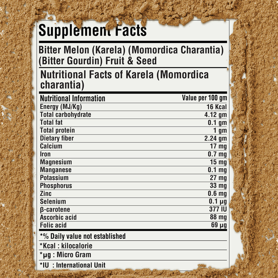 Bitter Melon (Karela) Powder (Momordica Charantia ) – Non GMO – Vegan – (454 Gms – 1LBS)