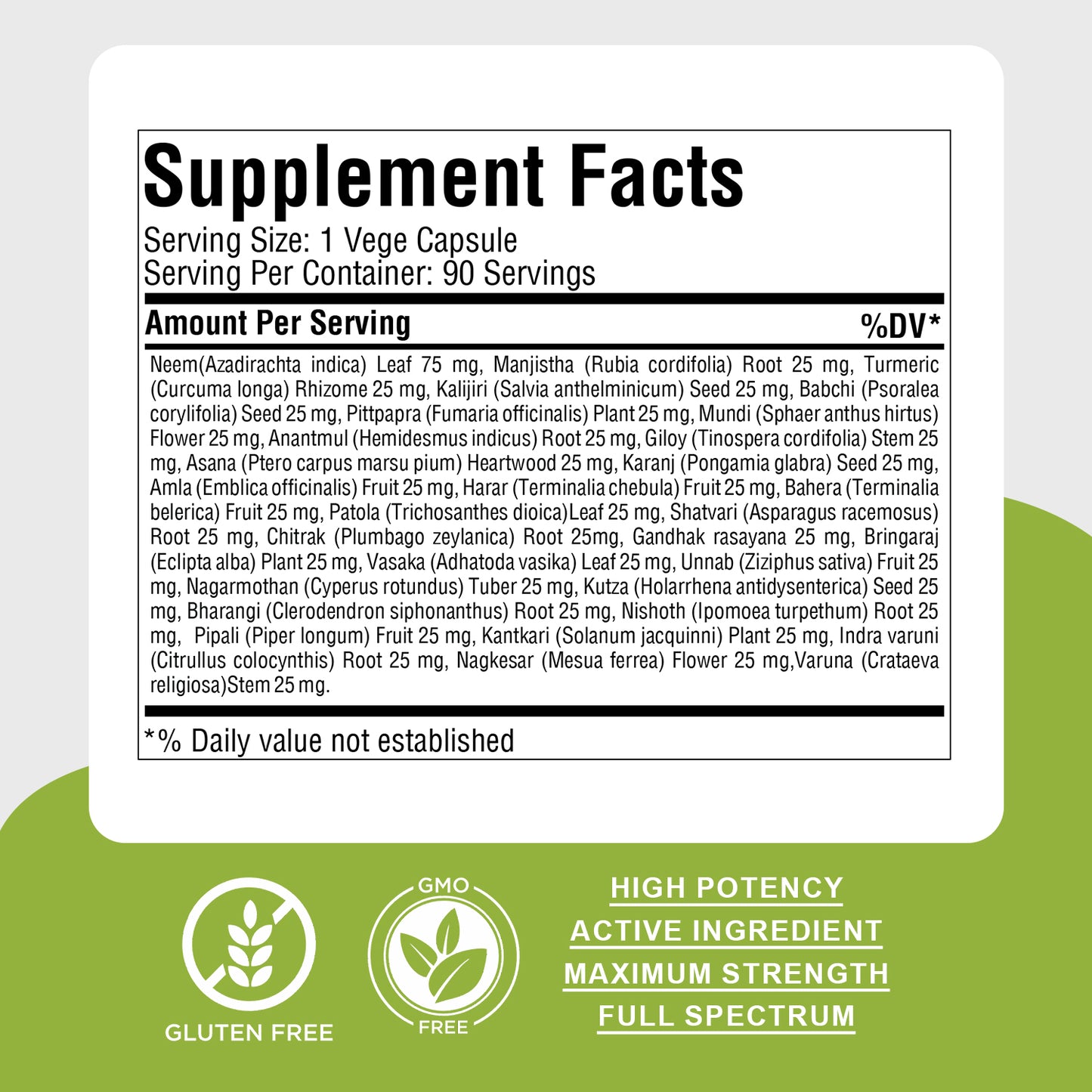 Blood Cleaner - Ayurvedic Herbal Supplement – 90 Vege Capsules – 800 Mg Each